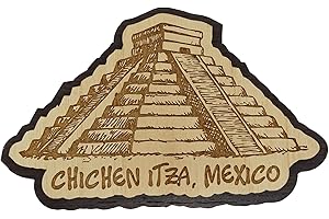 Printtoo Grave Chichen Itza Mexique Aimant de refrigerateur Souvenir en Bois Cadeau Collectibles