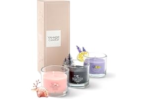Yankee Candle Set regalo di candele profumate | 3 mini candele votive profumate | Miscela di cera di soia | Regali perfetti per le donne