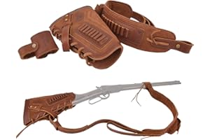 WAYNE'S DOG Almohadilla de cuero para mejillas con correa y bucles a juego, sin taladro/no necesita soportes (marrón (.22LR .22MAG .17HMR), diestros)