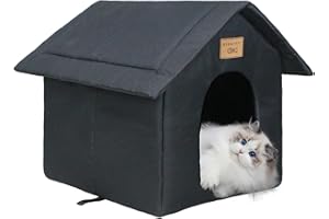 Vinnypet Casetta per Gatti per Esterni Tenda Impermeabile Con Cuscino per Gatti Randagi Cuccia per Animali Domestici da Esterno 35x30x35cm