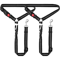 Ceinture De Sécurité Pour Chien Voiture - Longueur Réglable 50-74 Cm, Absorbe Les Chocs, Harnais Universel Noir