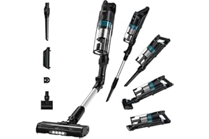 Hoover HF1 Plus Aspirateur Balai sans Fil Puissant Léger Tube Flexible165 W, Brosse Anti-emmêlement, Multi-sols Eclairage LED, Mode Turbo, Brosse Animal, Batterie Amovible, Position Parking HF1PZ10PX