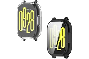 SEIAIYG Etui kompatybilne z Xiaomi Redmi Watch 5 Active, miękkie etui z TPU, kompleksowe, odporne na wstrząsy etui ochronne, czarne + przezroczyste