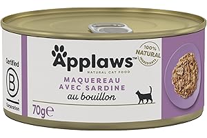 Applaws 100% Natural Wet Cat Food, Mackerel with Sardine 24 x 70g Tins