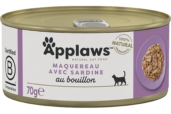 Applaws 100% Natural Wet Cat Food, Mackerel with Sardine 24 x 70g Tins