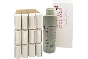 EpilWax - Lot de 12 x Roll On Cire Epilation au Miel + 100 x Bandes d'Épilation + Huile après Épilation - Jambes, Aisselles, Corps - Facile à étaler et à Retirer