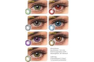 ADAGENO Kontaktlinsen Farbig ohne Stärke, Motivlinsen, Augenlinsen, Kostüm Accessoires für Cosplay, Halloween, Karneval, Fasching, Dia de los Muertos, Party, Festival, Rave (Vega Golden)