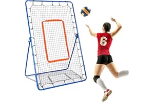 DIEGIMR 5-Angle Adjustable Volleyball Rebounder, 6x3.6 Ft Bounce Back Net Target Goal with PE Netting & Bungee Cords for Training, Practice, Spiking and Bumping