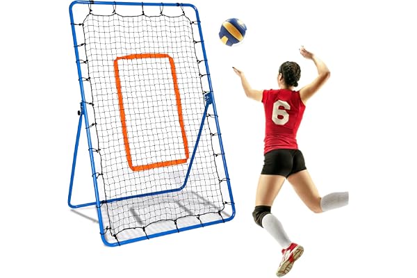 Filet de Rebond pour Volley-Ball, 180x110cm Réglable sur 5 Angles Volleyball Rebounder Équipement d'Entraînement pour Volley-Ball avec Filet en PE pour l'Entraînement Les Piqûres et Les Chocs