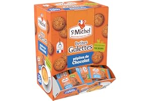 St Michel - Petites Galettes Pépites de Chocolat - 200 Sachets Individuels, Idéal pour accompagner le café