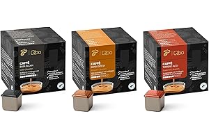 ‎TCHIBO Tchibo Qbo Caffè Premium Kaffeekapseln, 81 Stück, 3x27 Kapseln in Würfelform, verschiedene Sorten, ausdrucksstarke Röstnote, aromaversiegelt, klimaneutral kompensiert, Kaffeegenuss zum Vorteilspreis