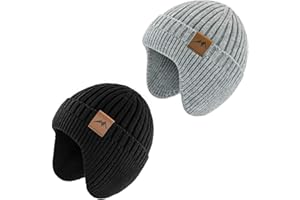 SEYUFN Bonnet Enfant Garcon Hiver Bonnet Bebe Fille Dinosaure Tricot Chapeau Bebe Garcon Large Protection des Oreilles