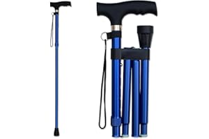 RDECOX Folding Cane Walking Stick Collapsible & Lightweight Folding Sticks for Women & Men Soft Ergonomic Handle for Comfortable Grip Ideal for People with Unstable Walking