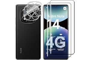 Lutree Verre Trempé pour Xiaomi Redmi Note 14 Pro 4G, 2+2 Pièces 3D Protection écran + Caméra Arrière Protecteur Film, 9H Dureté HD Sans Bulles Anti-Rayures Vitre Trempé Protecteurs d'écran