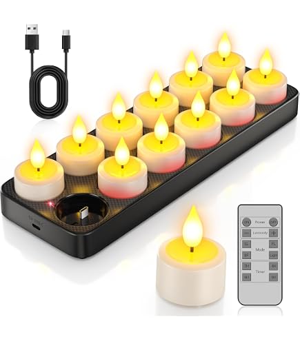 Candele Coniche A LED Ricaricabili Con Base Di Ricarica – 6 Pezzi, Vera Cera, Fiamma 3D, Telecomando E Timer, Calde E Sicure - 6