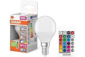 OSRAM Lampa LED | Trzonek: E14 | Ciepły biały | 2700 K | 5,50 W | matowe | LED Retrofit RGBW lampy z pilotem [Klasa efektywności energetycznej A+]