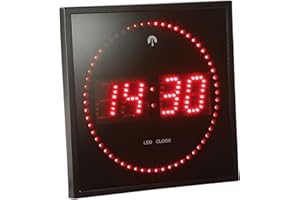 Lunartec Horloge digitale murale radiopilotée avec 140 LED - Rouge