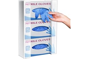 NiHome Wandhalterung für Handschuhhalter（für 3 Boxen）, Acryl Handschuh Halter für Einweg-Handschuhe und Tücher, platzsparender Handschuhspender für Küche, Bad, Labor und Garage