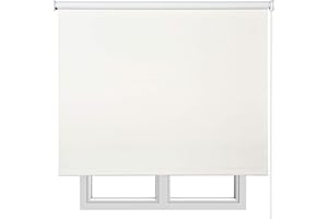 Estores enrollables Opacos Premium, Estor Opaco para Máxima Privacidad con Fácil Instalación en Techo o Pared, Persiana Opaca para Salon o Dormitorio STORESBASIC Hueso 140x250