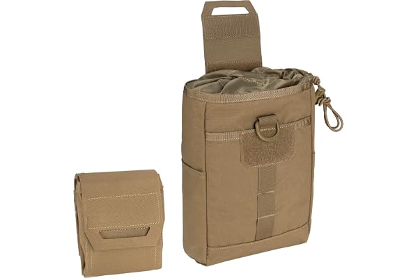IDOGEAR Pochette de Décharge Tactique Pochettes à Cordon pour Ceinture Tactique Gilet Sac à Dos Pochette Utilitaire Pliable