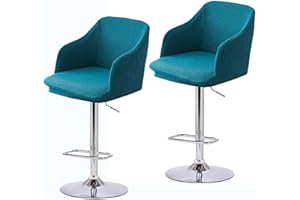 Mswborml Set of 2 Curved Back Bar Stool Slipcovers with Arms, Stretch Bar Stool Cover for Bar Height Side Chair Slipcovers, Swivel Chair Protector for Counter Kitchen Dining Room Desk,Green
