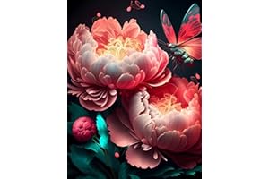 YZDZSW Diamond Painting Kits for Adults, DIY Paint by Numbers, 5D Diamond Painting Art Kits Colorful Paintings Pictures Art Craft for Home Wall Decoration (Red Peony)