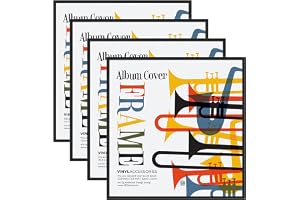 Amerikansk platt albumram i svart – set med 4 – vinylram i aluminium med polerat plexiglas och elegant minimalistisk design