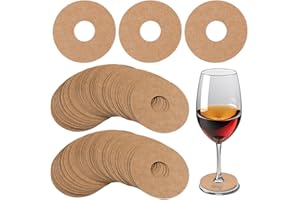 DIFLAX 100 Pièces Marque-verres, Étiquettes pour Verres, Marqueur de Verre à Vin, Papier Kraft, Fête, Mariage, Bar