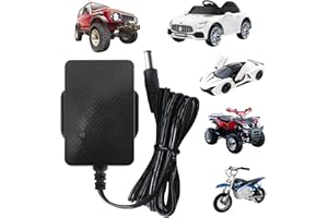 Tosiicop 12V Battery Charger for Kids Quad Bikes-12Volt 1000mA Chargers for Ride on Toys Car-Universal Power Adapter for Childs Electric Car Suit for Motorbike SUV Sports Car ATV Scooter (12V Charger)