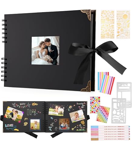 Album Photo 20 Pages à Personnaliser - Classeur Anneaux 40 Faces, Scrapbooking Idéal Pour Anniversaire, Mariage, Diplôme, Bébé Et Souvenirs