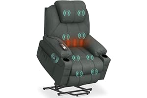 YONISEE Lift chairs recliners for elderly,Recliner Chair with Massage and Heat, Extended Footrest, Heavy Duty Motor Large Recliners for Living Room USB Port, Cup holders, 2 Side Pockets