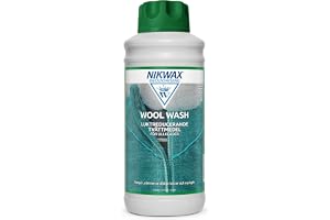 Nikwax Wool Wash, 1 liter – Högpresterande rengöring och vård för merinoull och ullunderställ, återställer vattenavvisande egenskaper, mjukhet och komfort