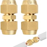 SUPAWAY 2 Pack Air Conditioner Copper Pipe Extension 1/2" Weather Fitting Dual Nozzle for Copper Pipes No Soldering Required