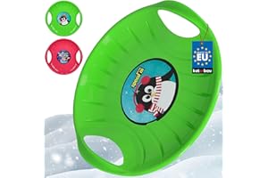 KOTARBAU® 2 pièces Luge - PVC - 60 cm - Luge Enfant - Rose & Vert - Sled - Poignées Ergonomiques - et Adulte - Traineau à Neige - Résistant - Facile à Transporter