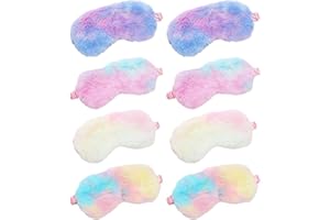 NyxSeat 8 máscaras de ojos coloridas, máscaras de ojos de felpa para dormir para niños, protegen el sueño de los niños, adecuadas para siestas, viajes y otras ocasiones, regalos ideales para