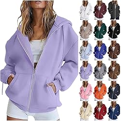 Sweat Shirt à Capuche Pour Femmes, Veste à Fermeture éclair, Automne