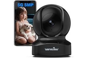 wansview 3K 5MP Babyphone mit Kamera-2.4G/5Ghz WLAN Überwachungskamera innen, WLAN Kamera Indoor mit Verfolgung, Hundekamera mit AI Bewegungserkennung, Zwei-Wege-Audio, kompatibel mit Alexa（Schwarz）