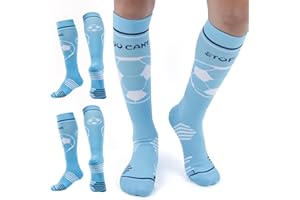 cheap4uk 2 Pares Calcetines Futbol Niño Calcetines Deporte Largos Calcetines Baloncesto Entrenamiento Futbol Medias Futbol Niños Niñas Antideslizantes 4-16 Años