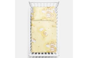 BABY COMFORT Parure de Lit 2 Pièces Lit Bébé (Housse de Couette 120x90 cm et Taie d'oreiller 40x60 cm) - Motif 3