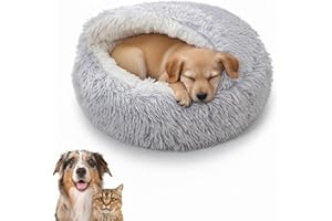 Reiteag Lit Cocon Chien Pilcozy Original, Lit Apaisant pour Chien, en Peluche Douce, Lavable en Machine pour Un Confort Hivernal (50cm)