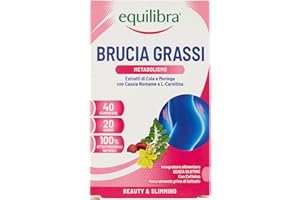 equilibra Integratori Alimentari, Perdita di Peso Bruciagrassi, Integratore per l'Equilibrio del Peso Corporeo, Azione Tonica, Stimola il Metabolismo, Senza Glutine, 40 Compresse