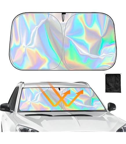 HOMEYA Car Windshield Sunshade With Cute Panda Design - 59"x33.5" Foldable UV Protector To Keep Car Cool
