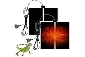 SPORWAY Tappetino riscaldante rettile, 2 pezzi, tappetino riscaldante per terrario, tappetino riscaldante regolabile, con regolatore di temperatura per rettili, tartarughe, serpenti, lucertola, geco
