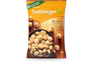 ‎SEEBERGER Seeberger Macadamias geröstet & gesalzen: Feinstens veredelte Macadamianüsse - schonend geröstet mit feiner Salznote - intensiv nussig - geschält, vegan (1 x 125 g)