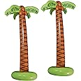 Widmann 10136169B Inflatable Palm Trees, Pack of 2, Height Approx. 180 cm, Beach Party, Decoration, Theme Party, Carnival
