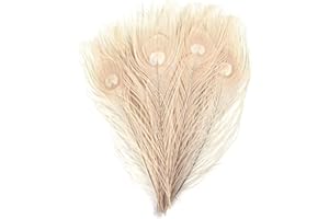 MWOOT 30 Pezzi Piume di Pavone Decorative, Piume Naturali Bianco, Piume DIY Carnevale Partito Costume da Mascherata Accessori per Capelli Vintage Decorazione, 25-30CM Piuma Decorative Lunghe