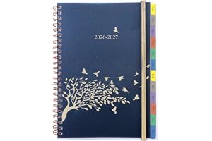 Kalender 2026 2027 veckoplanerare (aug.2026-jul.2027) A5 ringbok med färgade flikar, anteckningar, kontakt, innerficka, spira