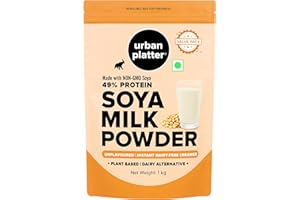 URBAN PLATTER SOYA Milk Powder, 1Kg [Plant-Based/Milk Alternative, Non-GMO & 49% Protein]