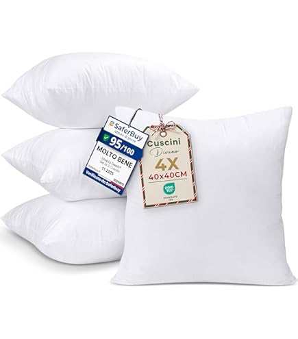 Cuscini Giardino Interni Set Cuscini Quadrati 40x40 Cm - Imbottitura Spessa 8 Cm - Per Sedie E Pavimento - Interno/Esterno Set Cuscini Quadrati Cotone - Foto 12