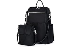 UTO Elegancki plecak damski, z paskiem na ramię, modny plecak wielofunkcyjny, torba na ramię, męska, skóra PU, kieszeń na zamek błyskawiczny, torba na ramię, do szkoły, torba